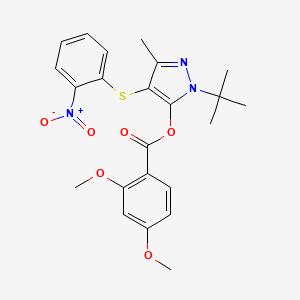 [2-Tert-butyl-5-methyl-4-(2-nitrophenyl)sulfanylpyrazol-3-yl] 2,4-dimethoxybenzoate