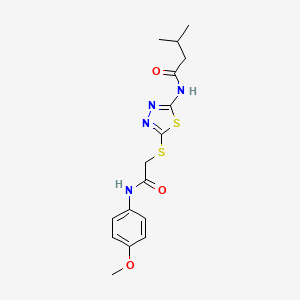 N-[5-[2-(4-methoxyanilino)-2-oxoethyl]sulfanyl-1,3,4-thiadiazol-2-yl]-3-methylbutanamide