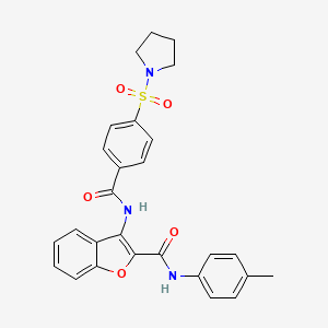 3-(4-(pyrrolidin-1-ylsulfonyl)benzamido)-N-(p-tolyl)benzofuran-2-carboxamide