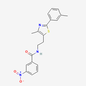 molecular formula C20H19N3O3S B2761894 N-{2-[4-甲基-2-(3-甲基苯基)-1,3-噻唑-5-基]乙基}-3-硝基苯甲酰胺 CAS No. 893996-45-7