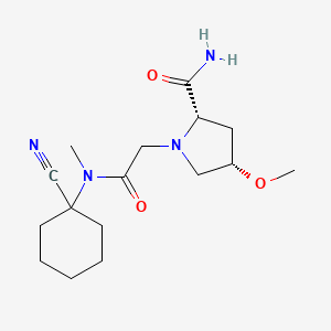 molecular formula C16H26N4O3 B2761897 (2S,4S)-1-[2-[(1-Cyanocyclohexyl)-methylamino]-2-oxoethyl]-4-methoxypyrrolidine-2-carboxamide CAS No. 2223591-91-9