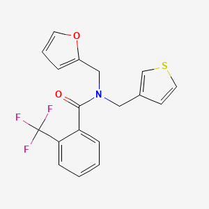 N-(furan-2-ylmethyl)-N-(thiophen-3-ylmethyl)-2-(trifluoromethyl)benzamide