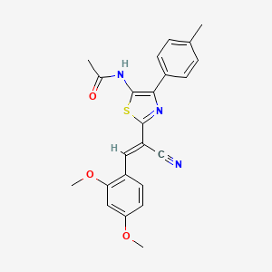 molecular formula C23H21N3O3S B2761905 (E)-N-(2-(1-cyano-2-(2,4-dimethoxyphenyl)vinyl)-4-(p-tolyl)thiazol-5-yl)acetamide CAS No. 499210-54-7