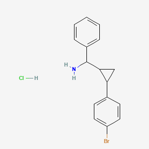 molecular formula C16H17BrClN B2761907 [2-(4-Bromophenyl)cyclopropyl]-phenylmethanamine;hydrochloride CAS No. 2241139-76-2