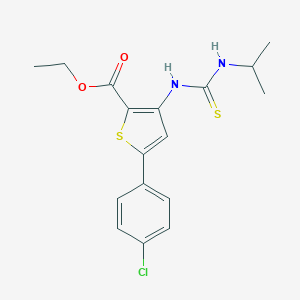 molecular formula C17H19ClN2O2S2 B276191 Ethyl 5-(4-chlorophenyl)-3-{[(isopropylamino)carbothioyl]amino}-2-thiophenecarboxylate 