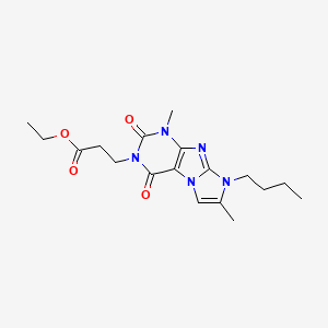 ethyl 3-(8-butyl-1,7-dimethyl-2,4-dioxo-1H-imidazo[2,1-f]purin-3(2H,4H,8H)-yl)propanoate