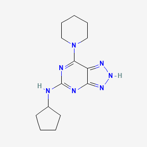molecular formula C14H21N7 B2761915 N-cyclopentyl-7-(piperidin-1-yl)-3H-[1,2,3]triazolo[4,5-d]pyrimidin-5-amine CAS No. 1286706-55-5