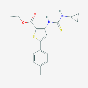 molecular formula C18H20N2O2S2 B276192 Ethyl 3-{[(cyclopropylamino)carbothioyl]amino}-5-(4-methylphenyl)-2-thiophenecarboxylate 