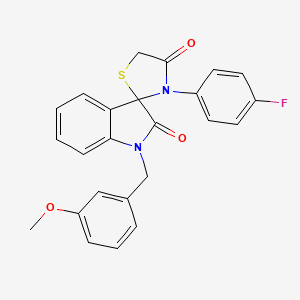molecular formula C24H19FN2O3S B2761920 3'-(4-Fluorophenyl)-1-[(3-methoxyphenyl)methyl]-1,2-dihydrospiro[indole-3,2'-[1,3]thiazolidine]-2,4'-dione CAS No. 894542-43-9