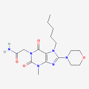 molecular formula C17H26N6O4 B2761921 2-(3-甲基-8-吗啉基-2,6-二氧-7-戊基-2,3,6,7-四氢-1H-嘌呤-1-基)乙酰胺 CAS No. 300835-41-0