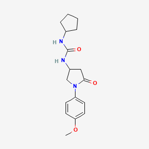 molecular formula C17H23N3O3 B2761928 1-环戊基-3-(1-(4-甲氧基苯基)-5-氧代吡咯啶-3-基)脲 CAS No. 877640-35-2