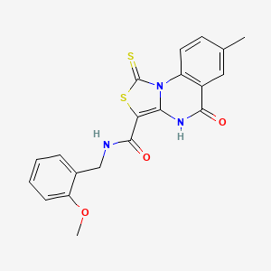 N-(2-methoxybenzyl)-7-methyl-5-oxo-1-thioxo-4,5-dihydro-1H-thiazolo[3,4-a]quinazoline-3-carboxamide