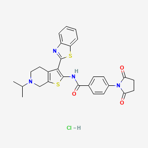 N-(3-(benzo[d]thiazol-2-yl)-6-isopropyl-4,5,6,7-tetrahydrothieno[2,3-c]pyridin-2-yl)-4-(2,5-dioxopyrrolidin-1-yl)benzamide hydrochloride