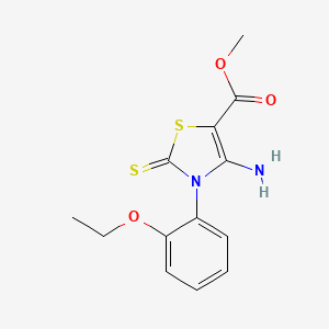 molecular formula C13H14N2O3S2 B2761939 甲基-4-氨基-3-(2-乙氧苯基)-2-硫代-1,3-噻唑-5-甲酸酯 CAS No. 689772-24-5
