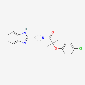 molecular formula C20H20ClN3O2 B2761942 1-(3-(1H-benzo[d]imidazol-2-yl)azetidin-1-yl)-2-(4-chlorophenoxy)-2-methylpropan-1-one CAS No. 1334371-36-6