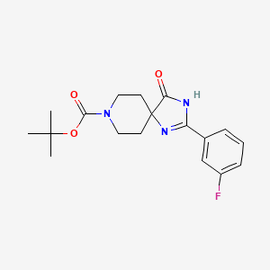 tert-Butyl 2-(3-fluorophenyl)-4-oxo-1,3,8-triazaspiro[4.5]dec-1-ene-8-carboxylate