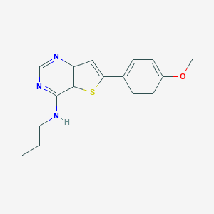 molecular formula C16H17N3OS B276196 N-[6-(4-methoxyphenyl)thieno[3,2-d]pyrimidin-4-yl]-N-propylamine 