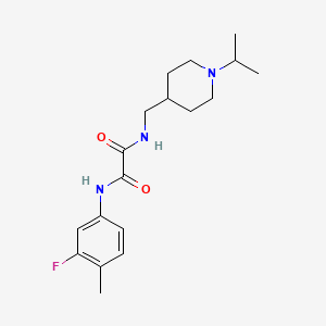 molecular formula C18H26FN3O2 B2761965 N1-(3-fluoro-4-methylphenyl)-N2-((1-isopropylpiperidin-4-yl)methyl)oxalamide CAS No. 946233-39-2