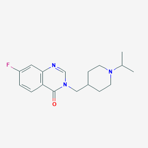 molecular formula C17H22FN3O B2761970 7-Fluoro-3-[(1-propan-2-ylpiperidin-4-yl)methyl]quinazolin-4-one CAS No. 2415566-59-3