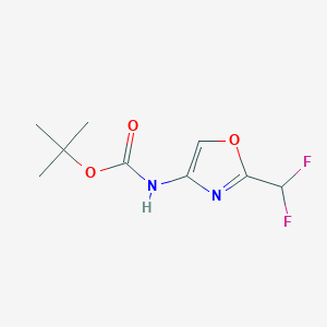 molecular formula C9H12F2N2O3 B2761971 叔丁基N-[2-(二氟甲基)-1,3-噁唑-4-基]氨基甲酸酯 CAS No. 2375260-49-2