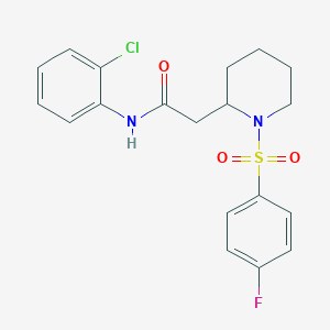 molecular formula C19H20ClFN2O3S B2761974 N-(2-chlorophenyl)-2-(1-((4-fluorophenyl)sulfonyl)piperidin-2-yl)acetamide CAS No. 1021041-61-1
