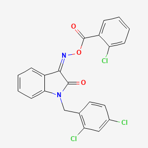 3-{[(2-chlorobenzoyl)oxy]imino}-1-(2,4-dichlorobenzyl)-1,3-dihydro-2H-indol-2-one