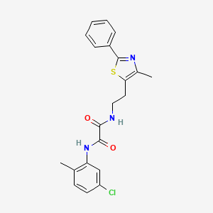 molecular formula C21H20ClN3O2S B2761978 N1-(5-chloro-2-methylphenyl)-N2-(2-(4-methyl-2-phenylthiazol-5-yl)ethyl)oxalamide CAS No. 894012-37-4