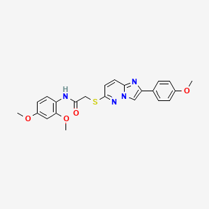 molecular formula C23H22N4O4S B2761986 N-(2,4-二甲氧基苯基)-2-((2-(4-甲氧基苯基)咪唑并[1,2-b]吡嗪-6-基)硫)乙酰胺 CAS No. 896284-86-9