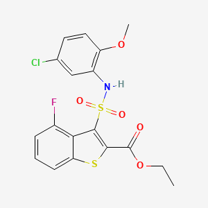 Ethyl 3-[(5-chloro-2-methoxyphenyl)sulfamoyl]-4-fluoro-1-benzothiophene-2-carboxylate