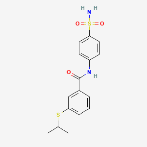 molecular formula C16H18N2O3S2 B2761996 3-(isopropylthio)-N-(4-sulfamoylphenyl)benzamide CAS No. 919849-33-5