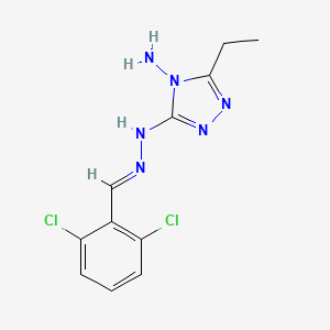 3-N-[(E)-(2,6-dichlorophenyl)methylideneamino]-5-ethyl-1,2,4-triazole-3,4-diamine