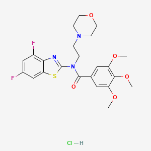 molecular formula C23H26ClF2N3O5S B2762016 N-(4,6-二氟苯并[d]噻唑-2-基)-3,4,5-三甲氧基-N-(2-吗啉基乙基)苯甲酰胺盐酸盐 CAS No. 1216658-29-5