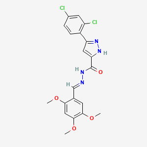 molecular formula C20H18Cl2N4O4 B2762018 3-(2,4-dichlorophenyl)-N'-[(E)-(2,4,5-trimethoxyphenyl)methylidene]-1H-pyrazole-5-carbohydrazide CAS No. 1285532-88-8