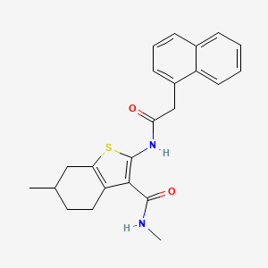 molecular formula C23H24N2O2S B2762025 N,6-二甲基-2-(2-(萘-1-基)乙酰氨基)-4,5,6,7-四氢苯并[b]噻吩-3-甲酰胺 CAS No. 868965-55-3