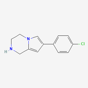 molecular formula C13H13ClN2 B2762027 7-(4-Chlorophenyl)-1,2,3,4-tetrahydropyrrolo[1,2-a]pyrazine CAS No. 1481564-27-5
