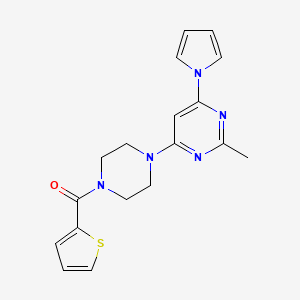 (4-(2-methyl-6-(1H-pyrrol-1-yl)pyrimidin-4-yl)piperazin-1-yl)(thiophen-2-yl)methanone
