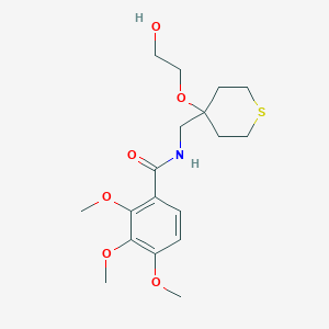 N-((4-(2-hydroxyethoxy)tetrahydro-2H-thiopyran-4-yl)methyl)-2,3,4-trimethoxybenzamide
