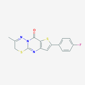molecular formula C15H10FN3OS2 B276203 8-(4-fluorophenyl)-3-methyl-2H,6H-thieno[3',2':4,5]pyrimido[2,1-b][1,3,4]thiadiazin-6-one 