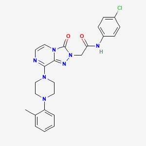 molecular formula C24H24ClN7O2 B2762034 N-(4-chlorophenyl)-2-(3-oxo-8-(4-(o-tolyl)piperazin-1-yl)-[1,2,4]triazolo[4,3-a]pyrazin-2(3H)-yl)acetamide CAS No. 1251678-93-9