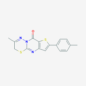molecular formula C16H13N3OS2 B276204 3-methyl-8-(4-methylphenyl)-2H,6H-thieno[3',2':4,5]pyrimido[2,1-b][1,3,4]thiadiazin-6-one 