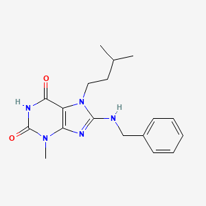 8-(Benzylamino)-3-methyl-7-(3-methylbutyl)purine-2,6-dione