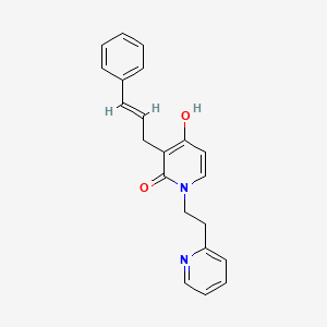 molecular formula C21H20N2O2 B2762042 4-羟基-3-[(E)-3-苯基-2-丙烯基]-1-[2-(2-吡啶基)乙基]-2(1H)-吡啶酮 CAS No. 478045-87-3