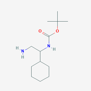 molecular formula C13H26N2O2 B2762045 叔丁基(2-氨基-1-环己基乙基)氨基甲酸酯 CAS No. 1111598-02-7