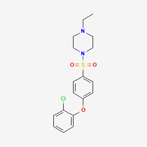 molecular formula C18H21ClN2O3S B2762046 1-{[4-(2-氯苯氧基)苯基]磺酰}-4-乙基哌嗪 CAS No. 606945-36-2