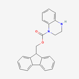 molecular formula C23H20N2O2 B2762047 (9H-fluoren-9-yl)methyl 1,2,3,4-tetrahydroquinoxaline-1-carboxylate CAS No. 928118-17-6