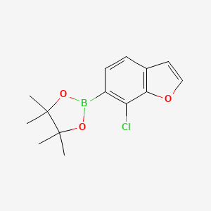 molecular formula C14H16BClO3 B2762050 2-(7-Chlorobenzofuran-6-yl)-4,4,5,5-tetramethyl-1,3,2-dioxaborolane CAS No. 1154740-86-9