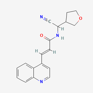 (E)-N-[Cyano(oxolan-3-yl)methyl]-3-quinolin-4-ylprop-2-enamide