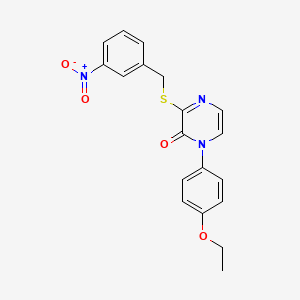 molecular formula C19H17N3O4S B2762052 1-(4-ethoxyphenyl)-3-((3-nitrobenzyl)thio)pyrazin-2(1H)-one CAS No. 946293-92-1