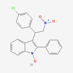 molecular formula C22H17ClN2O3 B2762059 3-[1-(4-chlorophenyl)-2-nitroethyl]-2-phenyl-1H-indol-1-ol CAS No. 315234-93-6