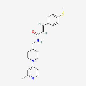 molecular formula C22H27N3OS B2762060 (E)-N-((1-(2-methylpyridin-4-yl)piperidin-4-yl)methyl)-3-(4-(methylthio)phenyl)acrylamide CAS No. 2035003-98-4